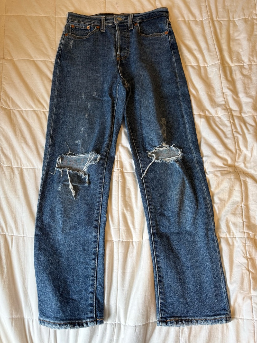 Levi’s Wedgie Straight Distressed High Rise Jeans Size 25